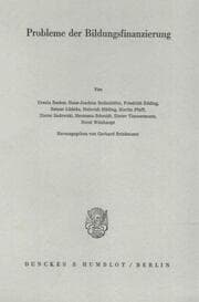 Cover von Probleme der Bildungsfinanzierung.