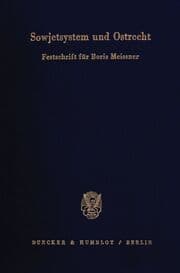 Cover von Sowjetsystem und Ostrecht.