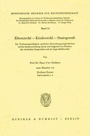 Cover von Elternrecht - Kinderwohl - Staatsgewalt.