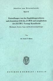 Cover von Freistellungen von den Empfehlungsverboten nach deutschem (§38 Abs. 2 GWB) und europäischem (Art.85 EWG-Vertrag) Kartellrecht.