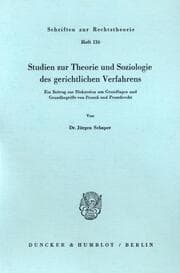 Cover von Studien zur Theorie und Soziologie des gerichtlichen Verfahrens.