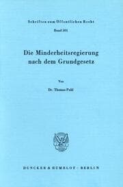 Cover von Die Minderheitsregierung nach dem Grundgesetz.