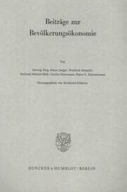 Cover von Beiträge zur Bevölkerungsökonomie.