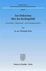 Cover von Zur Diskussion über das Rechtsgefühl.