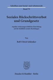 Cover von Soziales Rückschrittsverbot und Grundgesetz.