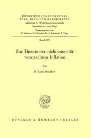 Cover von Zur Theorie der nicht-monetär verursachten Inflation.