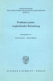 Cover von Probleme systemvergleichender Betrachtung.