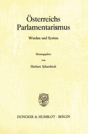 Cover von Österreichs Parlamentarismus.