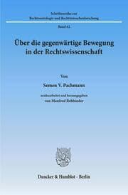 Cover von Über die gegenwärtige Bewegung in der Rechtswissenschaft.