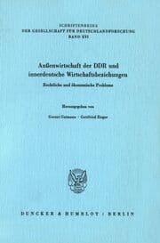 Cover von Außenwirtschaft der DDR und innerdeutsche Wirtschaftsbeziehungen.