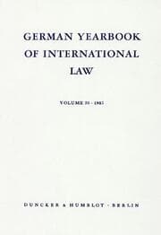 Cover von German Yearbook of International Law - Jahrbuch für Internationales Recht.