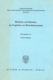 Cover von Methoden und Kriterien des Vergleichs von Wirtschaftssystemen.