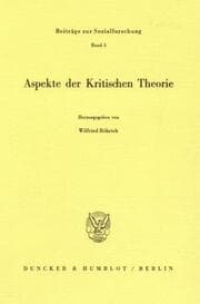Cover von Aspekte der Kritischen Theorie.