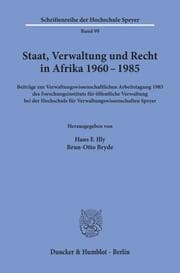 Cover von Staat, Verwaltung und Recht in Afrika 1960 - 1985.