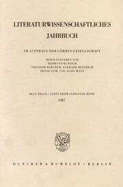Cover von Literaturwissenschaftliches Jahrbuch