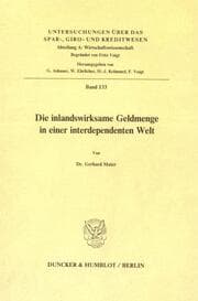 Cover von Die inlandswirksame Geldmenge in einer interdependenten Welt.
