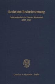 Cover von Recht und Rechtsbesinnung.