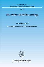 Cover von Max Weber als Rechtssoziologe.