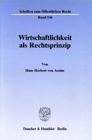 Cover von Wirtschaftlichkeit als Rechtsprinzip.