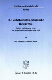 Cover von Die kartellverwaltungsrechtliche Beschwerde.