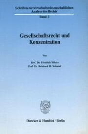 Cover von Gesellschaftsrecht und Konzentration.