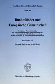 Cover von Bundesländer und Europäische Gemeinschaft.