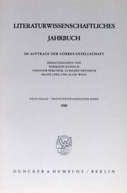 Cover von Literaturwissenschaftliches Jahrbuch