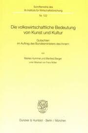 Cover von Die volkswirtschaftliche Bedeutung von Kunst und Kultur.
