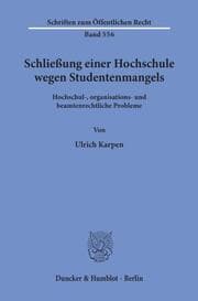 Cover von Schließung einer Hochschule wegen Studentenmangels.