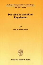 Cover von Das senatus consultum Pegasianum.