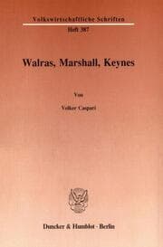 Cover von Walras, Marshall, Keynes.