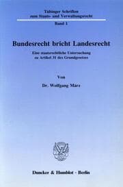 Cover von Bundesrecht bricht Landesrecht.