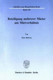 Cover von Beteiligung mehrerer Mieter am Mietverhältnis.