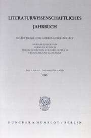 Cover von Literaturwissenschaftliches Jahrbuch
