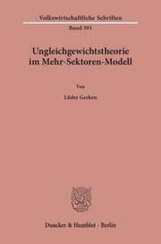 Cover von Ungleichgewichtstheorie im Mehr-Sektoren-Modell.
