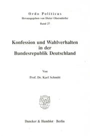 Cover von Konfession und Wahlverhalten in der Bundesrepublik Deutschland