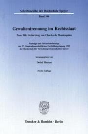 Cover von Gewaltentrennung im Rechtsstaat.