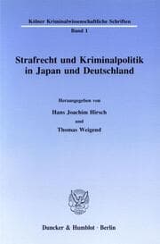 Cover von Strafrecht und Kriminalpolitik in Japan und Deutschland.