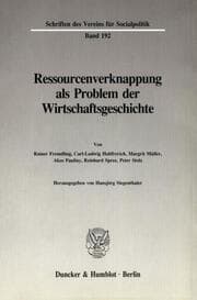 Cover von Ressourcenverknappung als Problem der Wirtschaftsgeschichte.