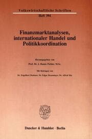 Cover von Finanzmarktanalysen, internationaler Handel und Politikkoordination.