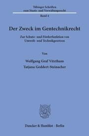 Cover von Der Zweck im Gentechnikrecht.