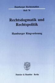 Cover von Rechtsdogmatik und Rechtspolitik.