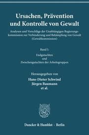 Cover von Ursachen, Prävention und Kontrolle von Gewalt.