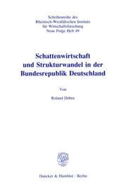 Cover von Schattenwirtschaft und Strukturwandel in der Bundesrepublik Deutschland.