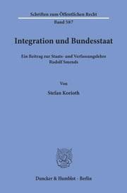 Cover von Integration und Bundesstaat.