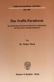 Cover von Das Sraffa-Paradoxon.