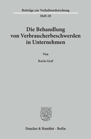 Cover von Die Behandlung von Verbraucherbeschwerden in Unternehmen.