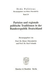 Cover von Parteien und regionale politische Traditionen in der Bundesrepublik Deutschland.