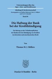Cover von Die Haftung der Bank bei der Kreditkündigung.
