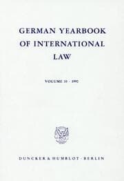 Cover von German Yearbook of International Law - Jahrbuch für Internationales Recht.